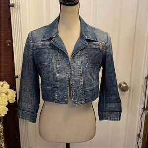 Trussardi Jeabs Denim Cropped Jacket, S